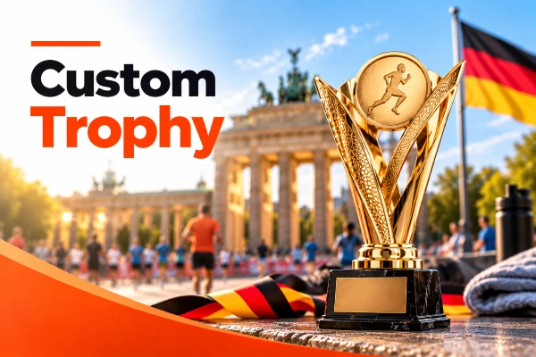 personalised trophies Germany on display